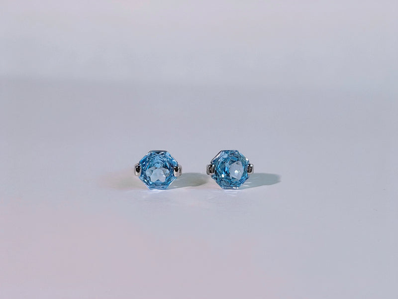 Sky Prism Blue Topaz Stud Earrings