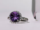 Amethyst Concave Halo Ring
