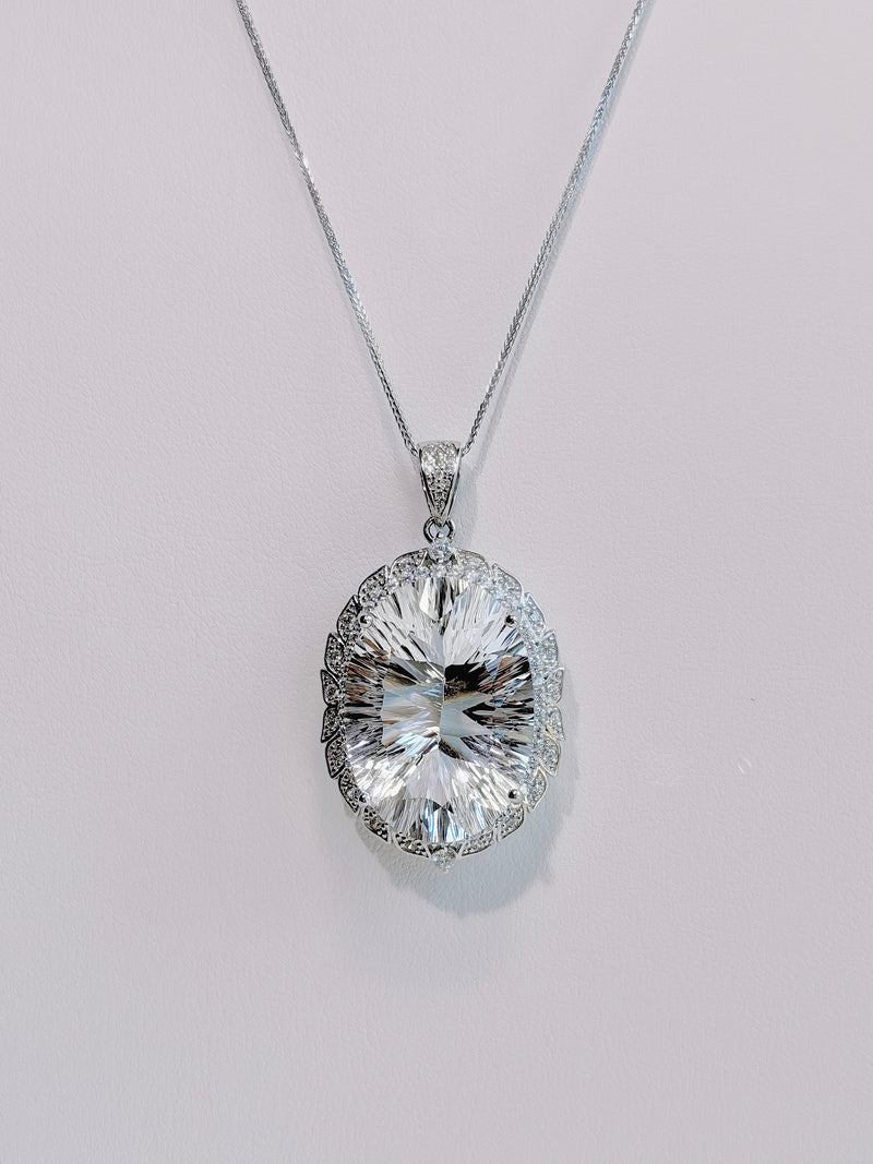 Starlume Clear Quartz Pendant Necklace