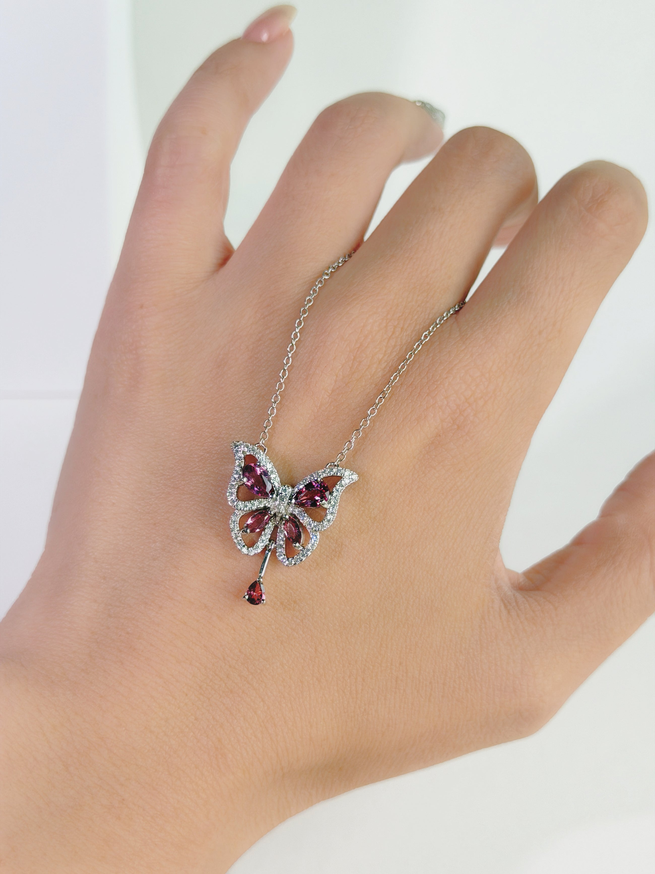 Rouge Papillon Pyrope Garnet Necklace