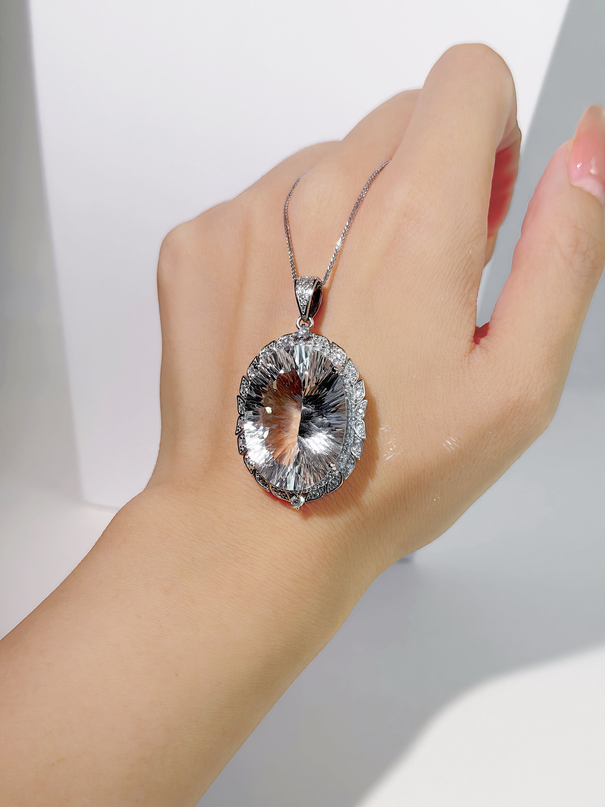 Starlume Clear Quartz Pendant Necklace