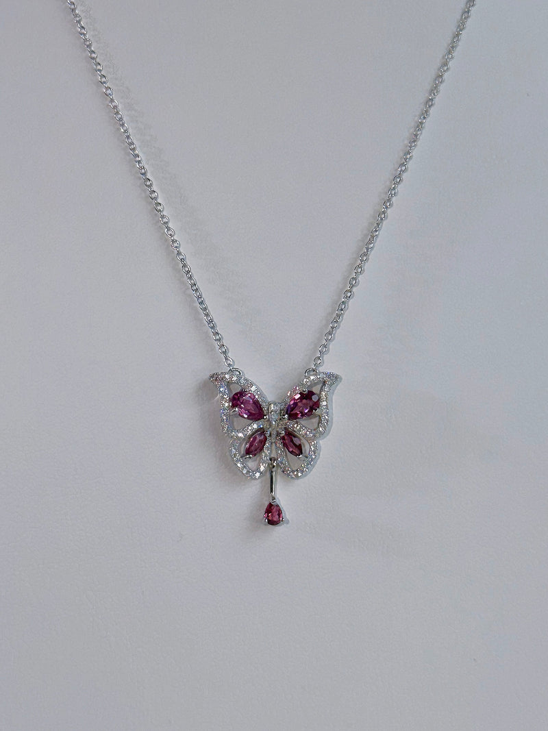 Rouge Papillon Pyrope Garnet Necklace