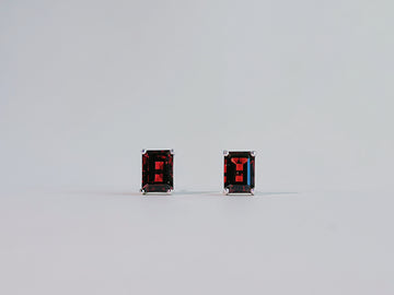 Crimson Meridian Garnet Stud Earrings
