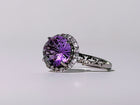 Amethyst Concave Halo Ring
