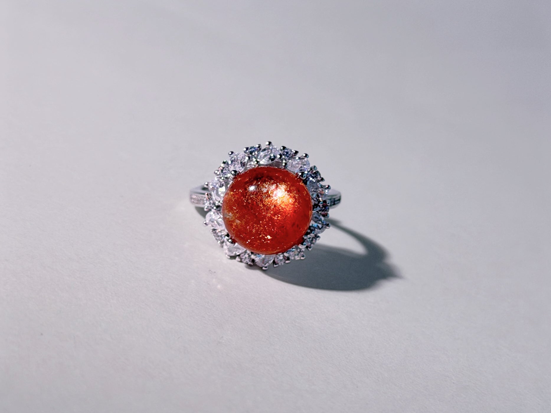 Solar Crown Golden Sunstone Ring