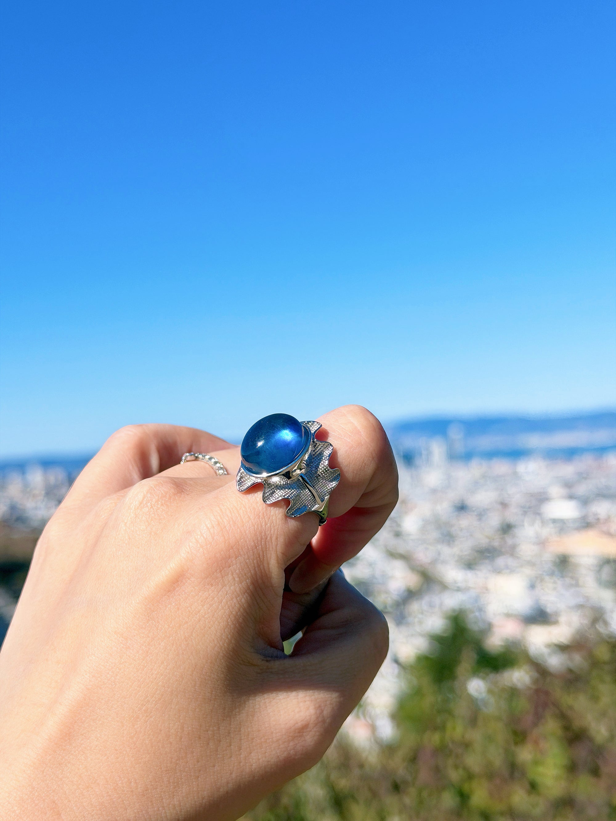 Ocean Veil Aquamarine Ring