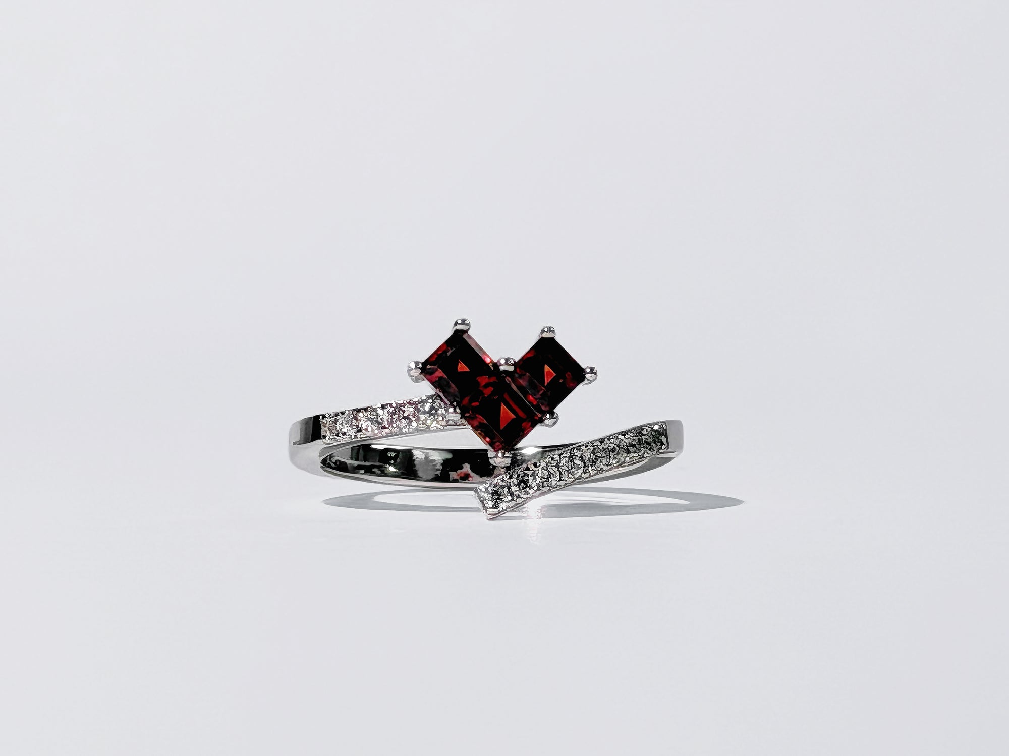 Garnet Crimson Devotion Heart Ring