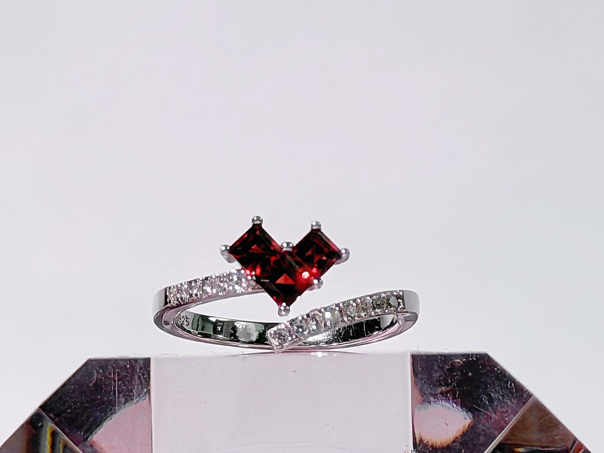 Garnet Crimson Devotion Heart Ring