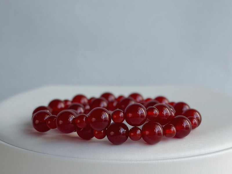 Crimson Pulse Double Loop  Bracelet